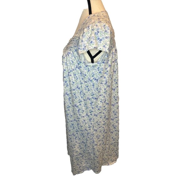 EILEEN WEST Women’s PURPLE & GREEN Floral Short Sleeve Cotton Nightgown Size S - Picture 5 of 8
